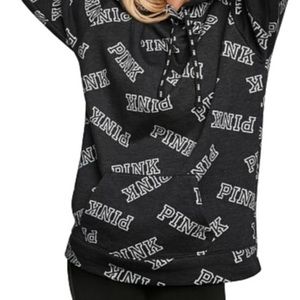 PINK mock neck logo sweater